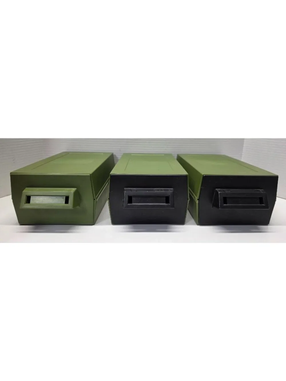 Vintage 1970 Sterling Plastics No 271 Stackable Storage Drawers Green Lot of 3
